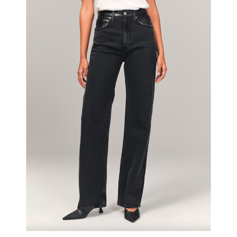 Abercrombie Mixed Fabric High Rise 90s Relaxed Jeans